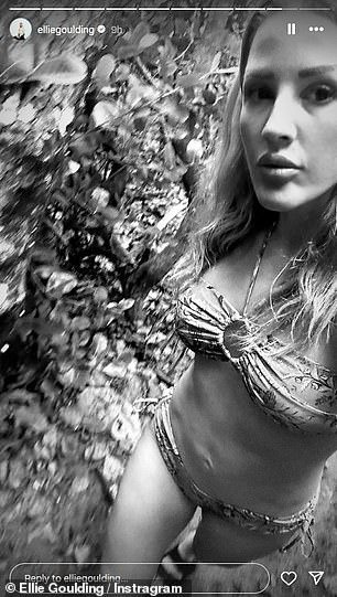 Ellie also shared black and white snaps from her time out, wowing in a halterneck bikini.