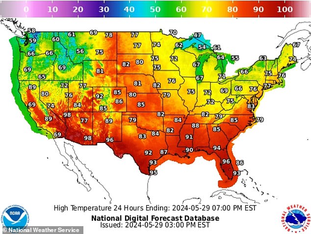 The Southwest will experience the most intense heat waves in the country, with temperatures reaching 111 degrees Fahrenheit the week of Corpus Christi and nearly 100 in Dallas early next week.