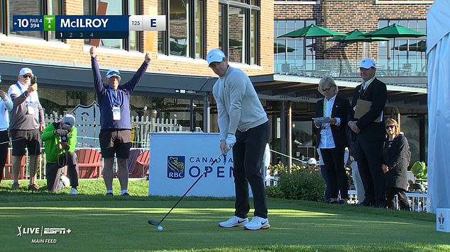 McIlroy smiled at the fans before sending his first shot down the middle of the fairway.