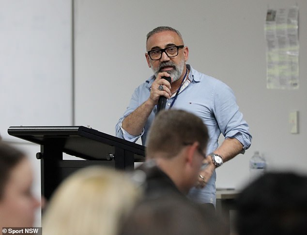 Former Sports Foyer Secretary John Issa is a convicted fraudster who was sentenced to three years in prison for scams totaling nearly $1 million. Issa pictured at the NSW Sports Industry Conference on February 23