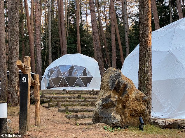 The tents are equipped with modern and antique furniture and have an adjoining bathroom with a Japanese toilet.