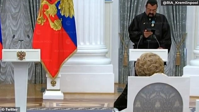 At a ceremony today in the Yekaterininsky Hall of the Kremlin in Moscow, Seagal, 72, received the honor for his 