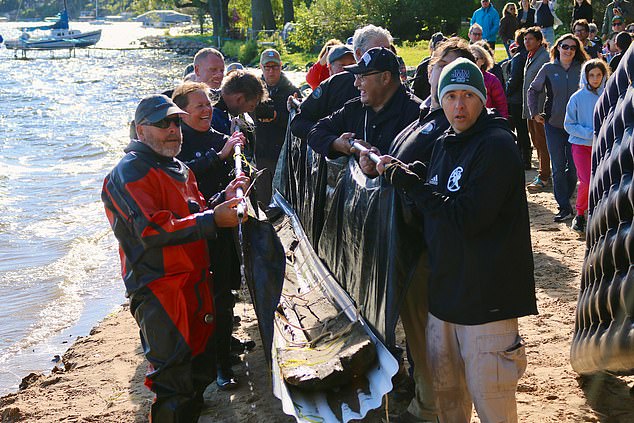 Crews pulled each canoe out of the water for further analysis, but won't pull additional boats out of fear of ruining them.