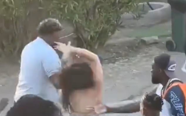 Moments later he delivered a devastating slap to a second woman who ran to intervene.