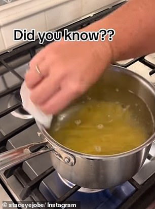 You can add a layer of oil to the edge of your pots before you cook rice, pasta, or boil anything else.