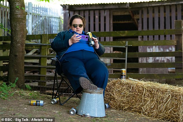 Jessica Gunning's role as demented stalker Martha in Netflix's biggest hit of the year has boosted her career. Pictured: Gunning as Diane in The Outlaws