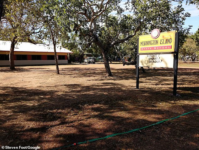 A Mornington Island State School teacher (pictured) was reportedly punched by a student holding a cricket bat.