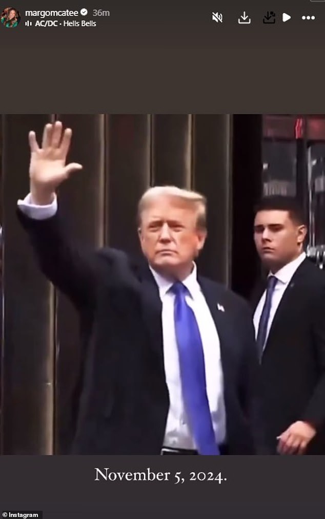 He posted a video of Trump waving outside Trump Tower as he returned from court after being told the verdict with the caption 