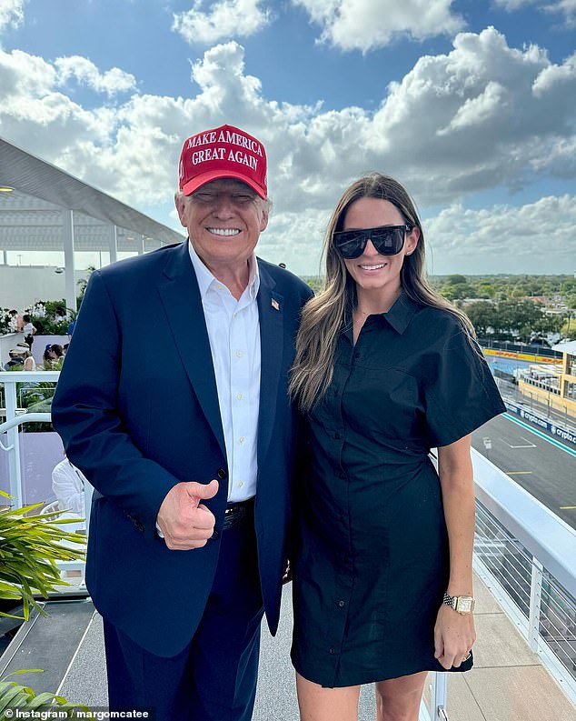 On May 14, Margo and Trump attended the Formula One race together in Miami.