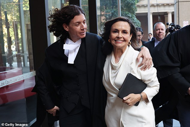 Lisa Wilkinson and her lawyer Sue Chrysanthou SC are pictured outside the Federal Court in April, after winning their defamation case.