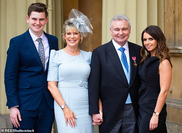 Eamonn pictured with his daughter Rebecca (right), who he shares with Gabrielle, and his son Jack (left), who he shares with Ruth.