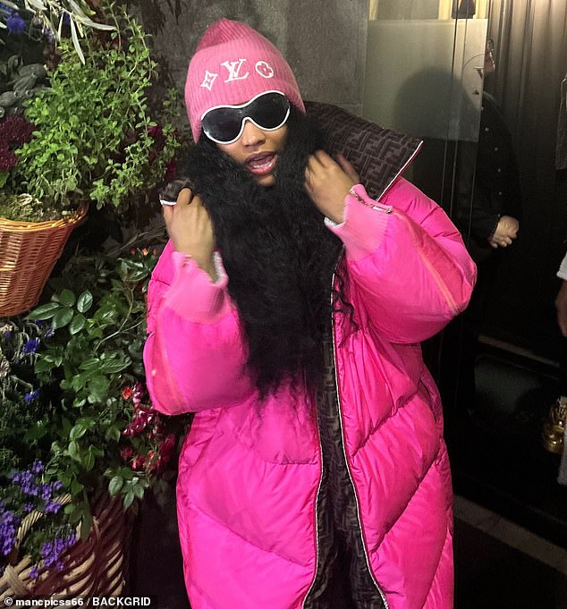 Minaj, 41, was seen for the first time since her drugs arrest in Amsterdam when she arrived in the UK on Saturday.