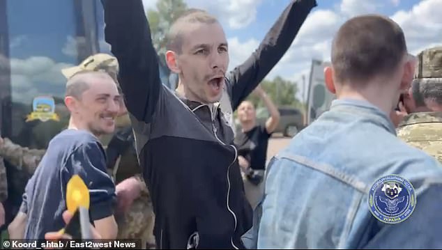 The captured soldiers shouted and cheered when they returned home.