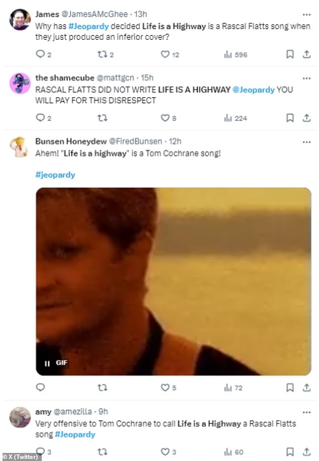 Viewers were dismayed that Rascal Flatts was given the credit for Life is a Highway.