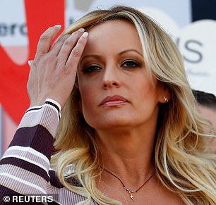 Trump was found guilty of charges related to a bribe to porn star Stormy Daniels (above), who claimed to have an affair with Trump.