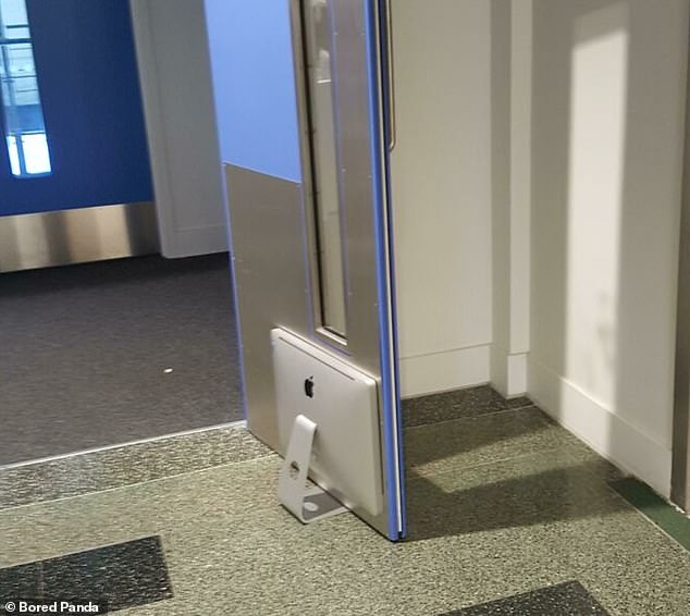 This Mac supports doors even if it doesn't support Windows: One person used their computer as a doorstop