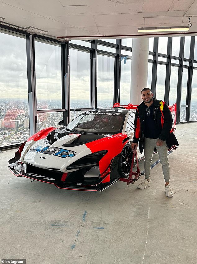 Portelli made headlines last year when he used a crane to transport his $3 million Maclaren Senna GTR supercar up 57 floors for display in his $39 million Melbourne apartment.