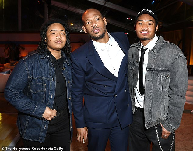 The 51-year-old artist said he found himself on a deep journey of self-reflection when he learned his oldest son was transitioning. (Pictured left to right: Kai Wayans, Marlon Wayans, Shawn Wayans)