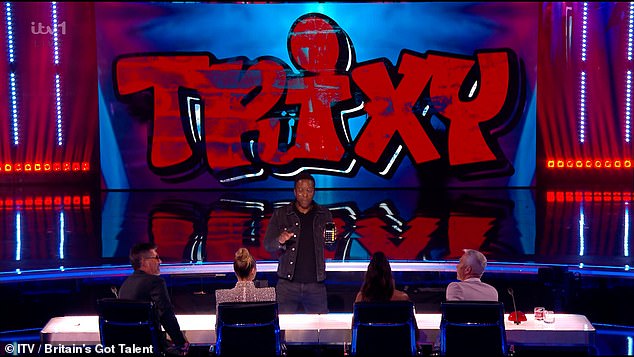 Presenting duo Ant and Dec, both 48, were introducing the next contestant - magician Trixy while standing alongside the judging panel.