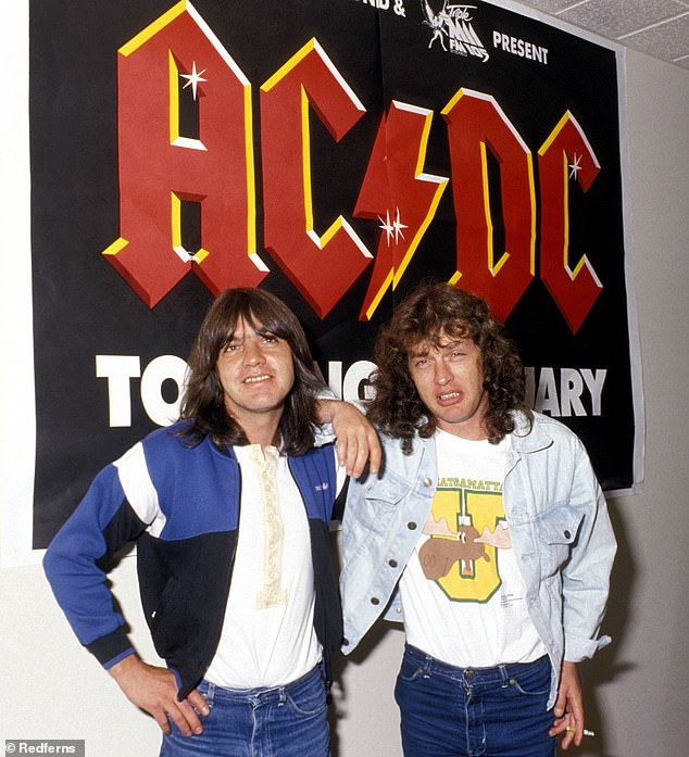 Malcolm Young, guitarist and co-founder of AC/DC, died at age 64 in November 2017 after a three-year battle with dementia. Malcolm appears on the left with Angus in 1988.