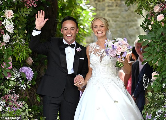 Ant and his second wife, Anne-Marie Corbett, on their wedding day in 2021