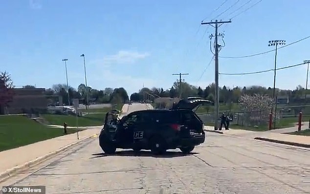 A large police presence was seen outside the high school.