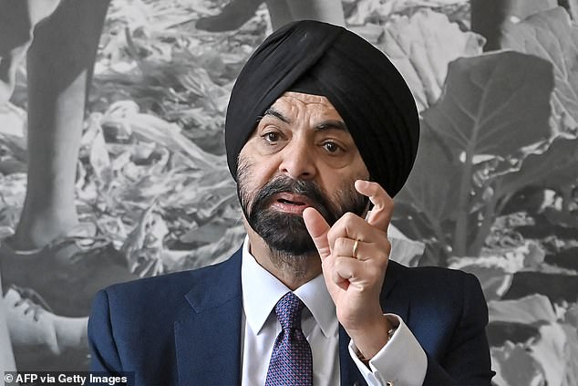 Career: World Bank President Ajay Banga (pictured) was CEO of Mastercard.