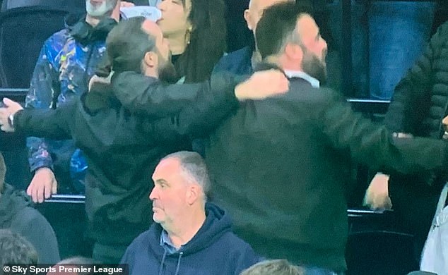 Some Tottenham fans even recreated City's famous celebration in Poznan after the visiting team scored their first goal.