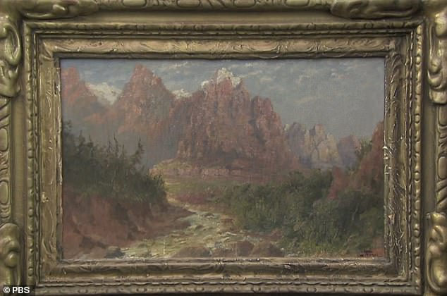 They gave him a landscape painting of mountains and a stream that belonged to his great-grandfather and he went to the exhibition to value it.