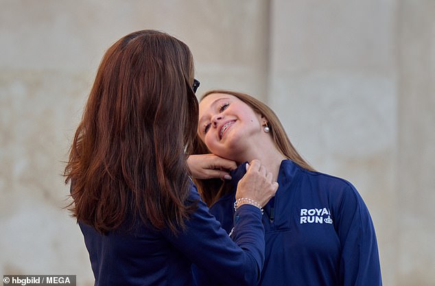 Queen Mary of Denmark, 52, shared a sweet moment with her youngest daughter, Princess Josephine, 13, at the Royal Run on Monday.