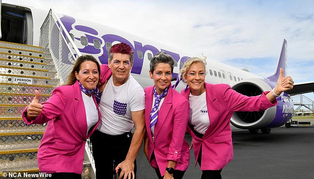 Happier times for the Bonza team as Pink fans flew to Townsville from across Queensland for the singer's shows in March.
