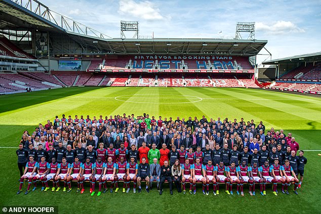 Terzic (second row from front, 12th from left) and the wider West Ham team at Upton Park in 2015
