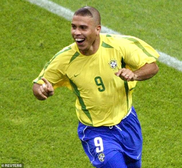 Football royalty Ronaldo (pictured) is one of the greatest players to ever grace the field (pictured in 2002)