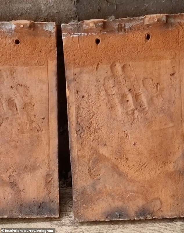 Tomas Nordemanoski, who works with construction company Touchstone in Surrey, found children's handprints on Victorian tiles and shared the disturbing reason.