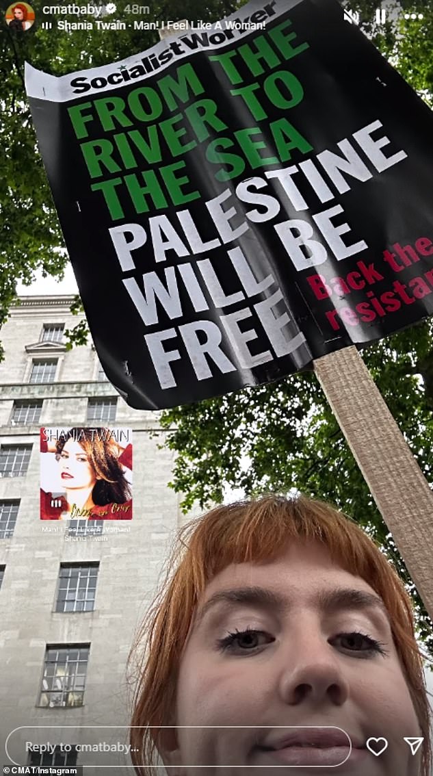 CMAT also shared photos of her attending a pro-Palestine demonstration and called on her followers to 