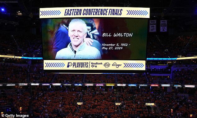 The Indiana Pacers paid tribute to Bill Walton before their playoff game against the Celtics