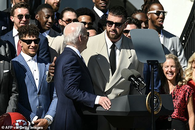 Travis Kelce made another joke at the White House during the Chiefs' visit to the Super Bowl