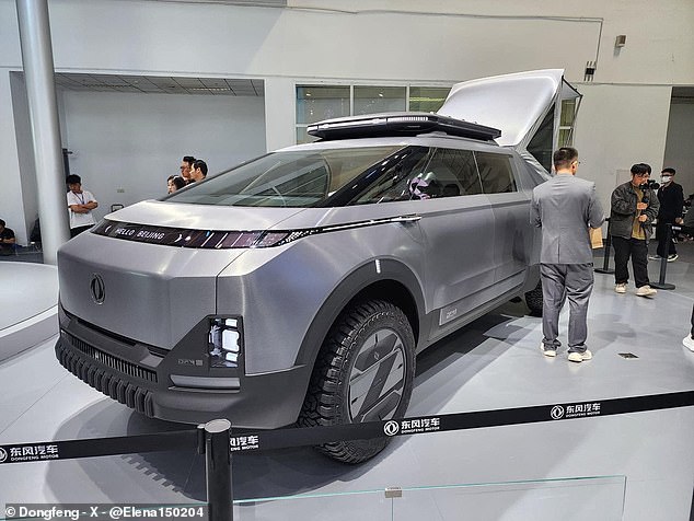 Tentatively titled '2024 Concept Pickup Truck,' China's Cybertruck knockoff (above) would likely be priced much cheaper than Tesla's luxury vehicle, based on billions of dollars in electric vehicle (EV) subsidies. from China.