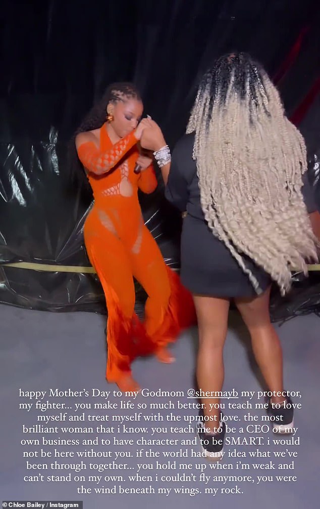 Bailey took to her Instagram page to wish a happy Mother's Day to her godmother, Shermay, who she says has been a rock for her.