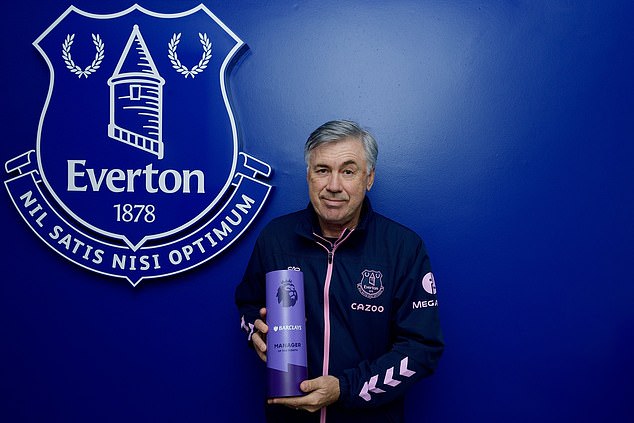 Carlo Ancelotti was Everton's latest manager of the month in September 2020