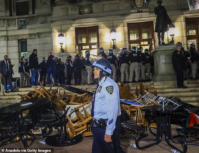 New York Police Department officers detained dozens of pro-Palestinian students at Columbia University on Tuesday night after they barricaded themselves in the Hamilton Hall building near the Gaza Solidarity Camp.