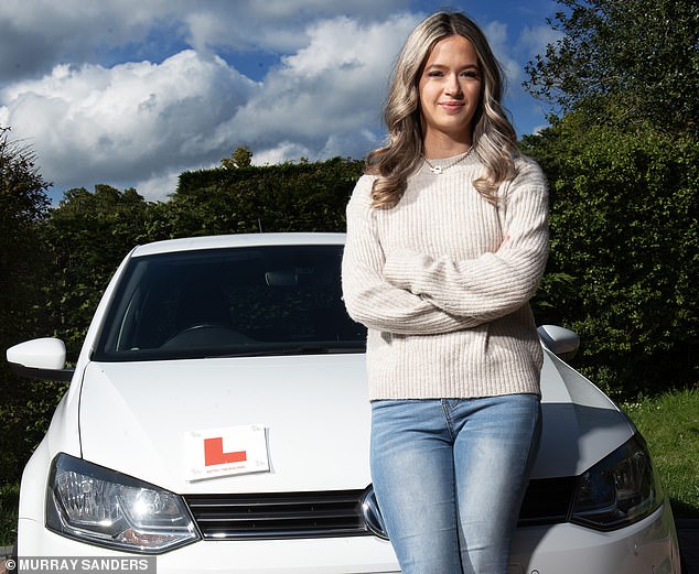 Long distance: Georgina Joaquim, 17, has been learning to drive since March, but was only able to book a test for July at a center near Portsmouth, more than 30 miles away.