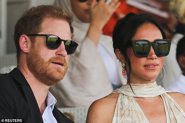 Prince Harry, Duke of Sussex and Meghan, Duchess of Sussex attend a polo fundraising event in Lagos, Nigeria, on May 12, 2024.