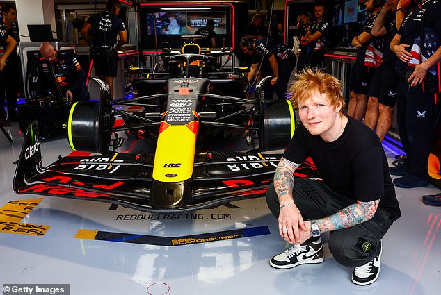 Ed Sheeran visited the Oracle Red Bull Racing garage in Miami on Friday afternoon.