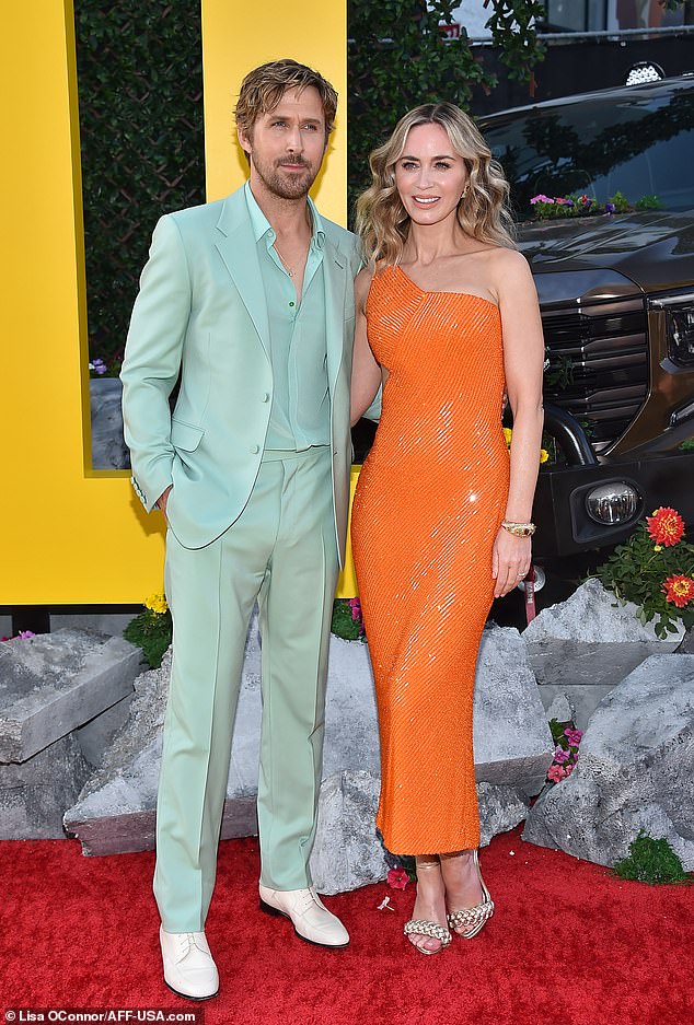 Emily Blunt and Ryan Gosling looked every inch the glamorous movie stars for the premiere of their new movie The Fall Guy.