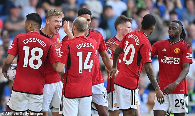 The Red Devils finished their Premier League season on a high with a 2-0 win against Brighton.