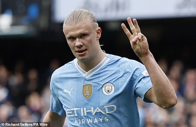 Erling Haaland scored an incredible hat-trick for Manchester City against Wolves