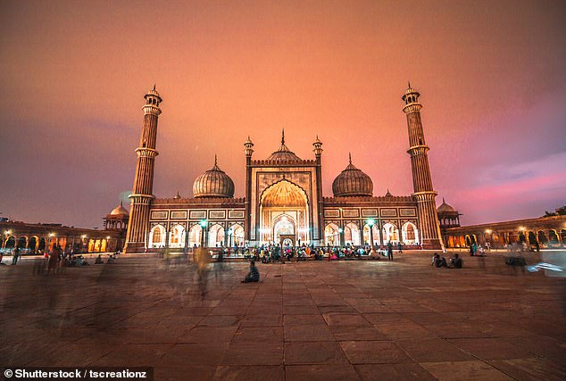 Resplendent: Jama Masjid mosque is one of many 'stunning' mosques and temples