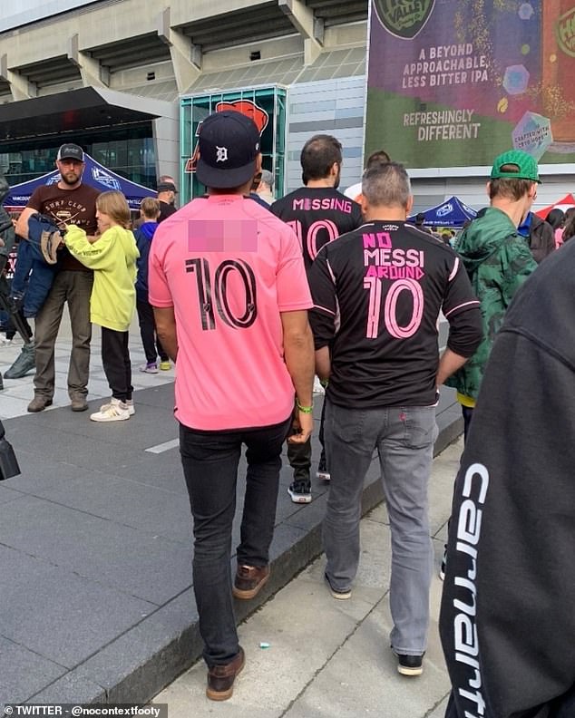 Some who had gone to see the Whitecaps play against Inter Miami changed their Messi shirts