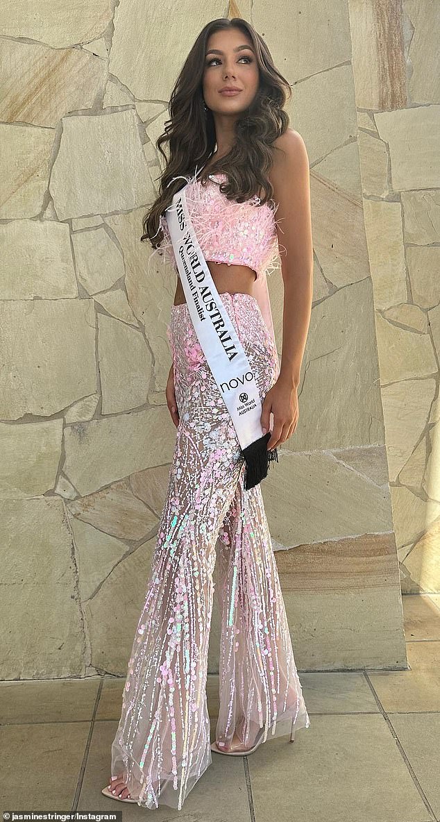 Miss World Australia Jasmine Stringer (pictured) has since questioned why the group had to wait so long for police and mall security to attend.